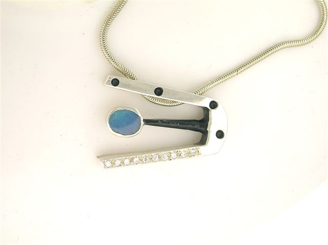 Silver Pendant with Opal